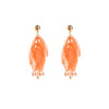 Women's Fresh Resin Petals Long Tassel Earrings With Flower Pattern And Electroplating