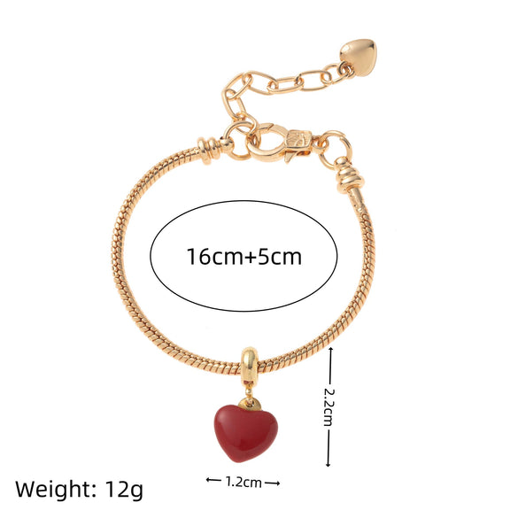 Women's Fresh Style Fruit Pattern Brass Electroplated Bracelet Pendant