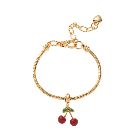 Women's Fresh Style Fruit Pattern Brass Electroplated Bracelet Pendant