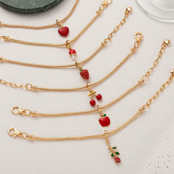 Women's Fresh Style Fruit Pattern Brass Electroplated Bracelet Pendant