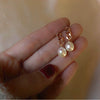 Women's Freshwater Baroque Pearl Earrings With Silver Pin Plated 14K Gold Chain