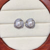 Women's Freshwater Pearl And Alloy Inlaid Artificial Gemstonessemiprecious Stones Oblate Earrings