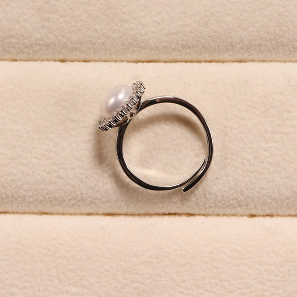 Women's Freshwater Pearl And Zircon Inlaid Jewelry Earrings Rings Necklaces