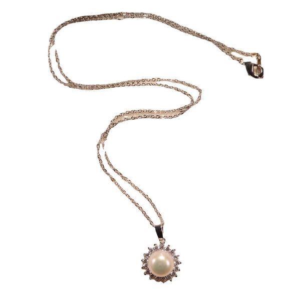 Women's Freshwater Pearl And Zircon Inlaid Jewelry Earrings Rings Necklaces