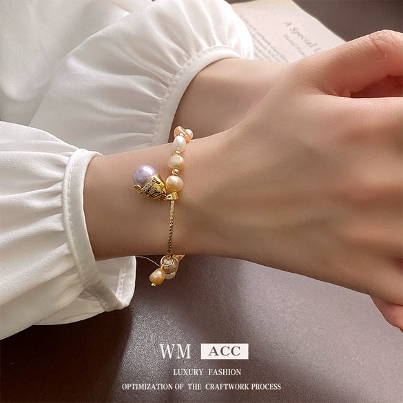 Women's Freshwater Pearl Animal Zodiac Inlaid French Niche Light Luxury Bracelet