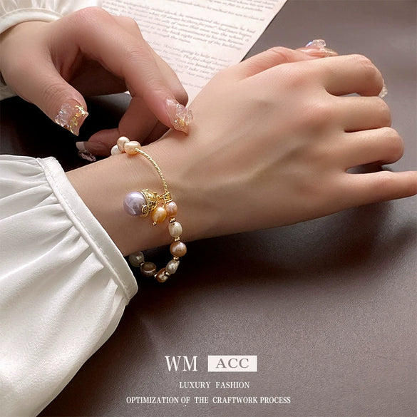 Women's Freshwater Pearl Animal Zodiac Inlaid French Niche Light Luxury Bracelet