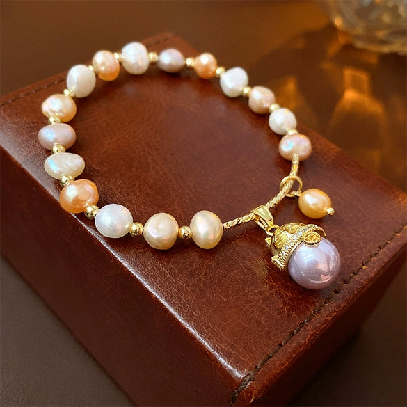 Women's Freshwater Pearl Animal Zodiac Inlaid French Niche Light Luxury Bracelet