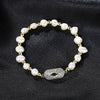 Women's Freshwater Pearl Bracelet With Zircon Accents Geometric Minimalist Copper Design With Electroplated Finish