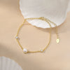 Women's Freshwater Pearl Bubble Sterling Silver Goldplated Electroplated Bracelet Cool Normcore Minimalist Style