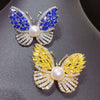 Women's Freshwater Pearl Butterfly Brooch Pearl Inlaid Craft For Coat Accessories Simple Natural Style