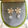 Women's Freshwater Pearl Earrings S925 Sterling Silver Oblate Natural Pearl Ear Pin