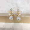 Women's Freshwater Pearl Earrings S925 Sterling Silver Oblate Natural Pearl Ear Pin