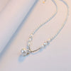 Women's Freshwater Pearl Geometric Clavicle Necklace Inlaid With Pearls