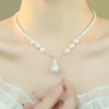 Women's Freshwater Pearl Geometric Clavicle Necklace Inlaid With Pearls