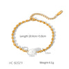 Women's Freshwater Pearl Geometric Stainless Steel 18K Goldplated Bracelet