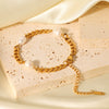 Women's Freshwater Pearl Geometric Stainless Steel 18K Goldplated Bracelet