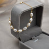 Women's Freshwater Pearl Geometric Style Titanium Steel Chain Bracelet Jewelry