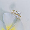 Women's Freshwater Pearl Goldfilled Copper Alloy Ring In Rice And Droplet Shapes