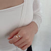 Women's Freshwater Pearl Goldfilled Copper Alloy Ring In Rice And Droplet Shapes