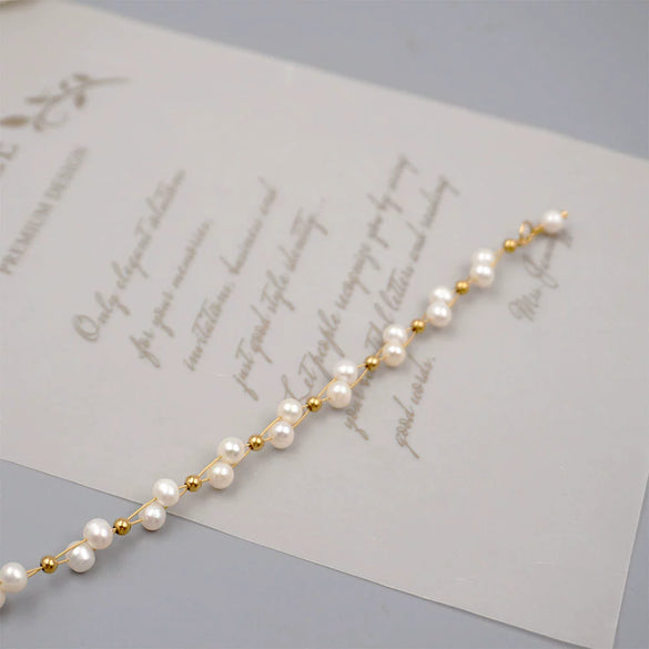 Women's Freshwater Pearl Handwoven Geometric Style Handmade Bracelet