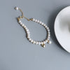 Women's Freshwater Pearl Heart Pattern Weaving Bracelet