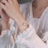 Women's Freshwater Pearl Lotus Beaded Bracelet With Thread Rope And Electroplating