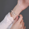 Women's Freshwater Pearl Lotus Beaded Bracelet With Thread Rope And Electroplating