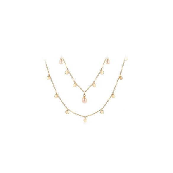 Women's Freshwater Pearl Necklace Copper Alloy Electroplating Ochain Light Luxury Tassel Clavicle Chain Fashion Simple Allmatch
