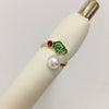 Women's Freshwater Pearl Ring Copper 18K Goldfilled Open Round Jewelry