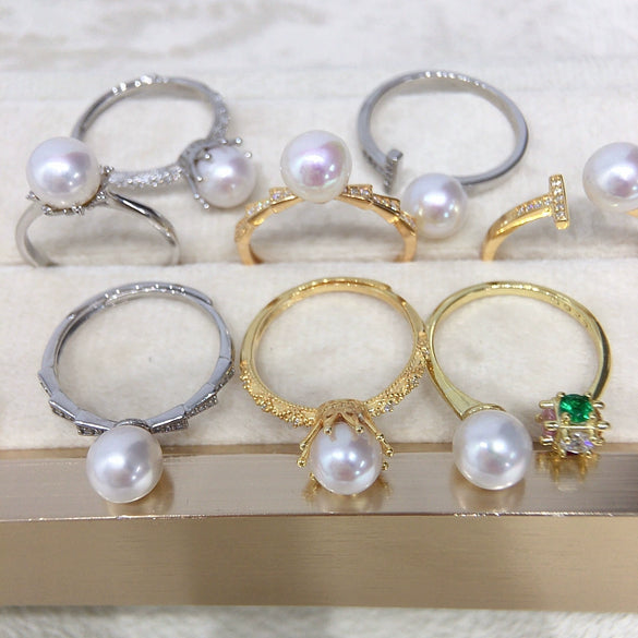 Women's Freshwater Pearl Ring S925 Sterling Silver Round Light Luxury