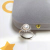 Women's Freshwater Pearl Ring 925 Silver Copper Plated With Real Gold Color And Round Shape Sunny Zircon Jewelry