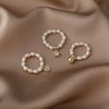 Women's Freshwater Pearl Ring With Heart Pattern And Electroplating Design