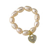 Women's Freshwater Pearl Ring With Heart Pattern And Electroplating Design