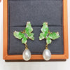 Women's Freshwater Pearl S925 Sterling Silver Earrings With Butterfly Design And Drop Shape