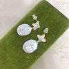 Women's Freshwater Pearl S925 Sterling Silver Earrings With Four Leaf Clover Design And Oblate Shape