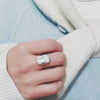 Women's Freshwater Pearl Square Baroque Sterling Silver Earrings Ring Jewelry Accessories