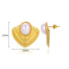 Women's Freshwater Pearl Stainless Steel Earrings With Heart Shape Bow Tie And Wave Pattern Electroplating Style
