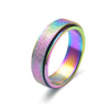 Women's Frosted Pearl Sand Geometric Rotatable Titanium Steel Decompression Ring With Electroplated Finish Fashion Jewelry