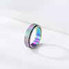 Women's Frosted Pearl Sand Geometric Rotatable Titanium Steel Decompression Ring With Electroplated Finish Fashion Jewelry