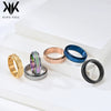 Women's Frosted Pearl Sand Geometric Rotatable Titanium Steel Decompression Ring With Electroplated Finish Fashion Jewelry