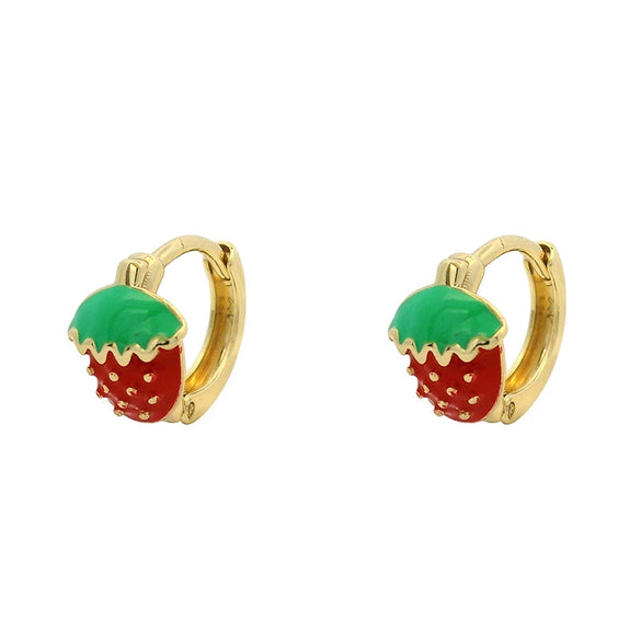Women's Fruit Shape Copperzinc Alloy Electroplated Strawberry Earrings