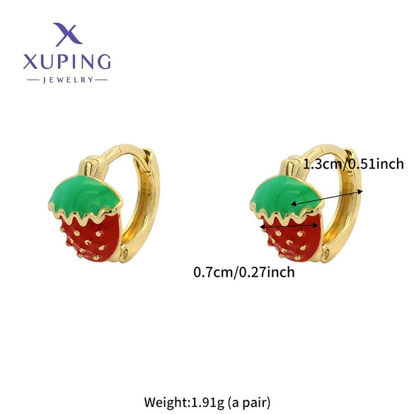 Women's Fruit Shape Copperzinc Alloy Electroplated Strawberry Earrings