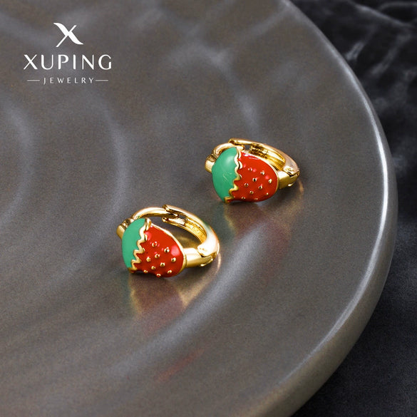 Women's Fruit Shape Copperzinc Alloy Electroplated Strawberry Earrings