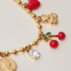 Women's Fruit Shape Stainless Steel Rhinestone Inlaid With Gold Clavicle Chain Necklace Jewelry