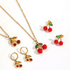 Women's Fruit Stainless Steel Jewelry Set With Electroplated Pendant Necklace And Earrings