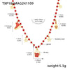 Women's Garnet Beaded Geometric Stainless Steel Necklace And Earrings Set With Electroplated Light Luxury Design