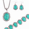 Women's Gemstoneset Jewelry Set With Necklace Bracelet And Earrings Zinc Alloy Snake Chain Fashion Accessories