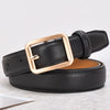 Women's Genuine Cowhide Leather Slim Fashion Belt With Alloy Buckle Electroplated Decorative All Match Belt For Jeans