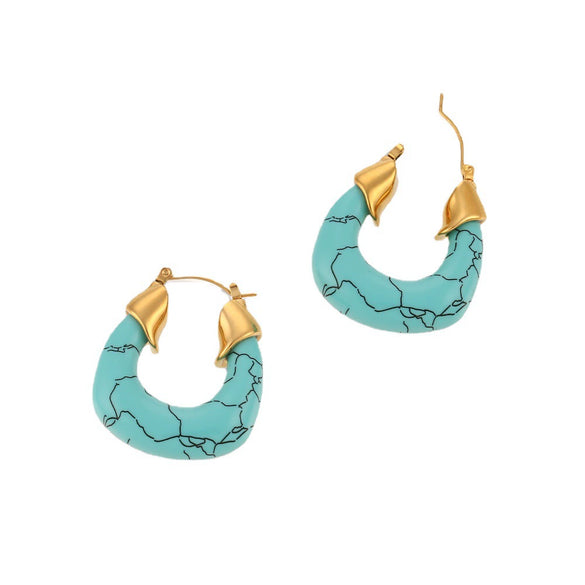 Women's Geometric Acrylic Earrings With Stainless Steel Construction And Electroplated Finish Simple Fashion Jewelry