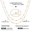 Women's Geometric Acrylic Pearl Necklace With Stainless Steel Chain And Pvd Gold Plated Pendant Lobster Clasp